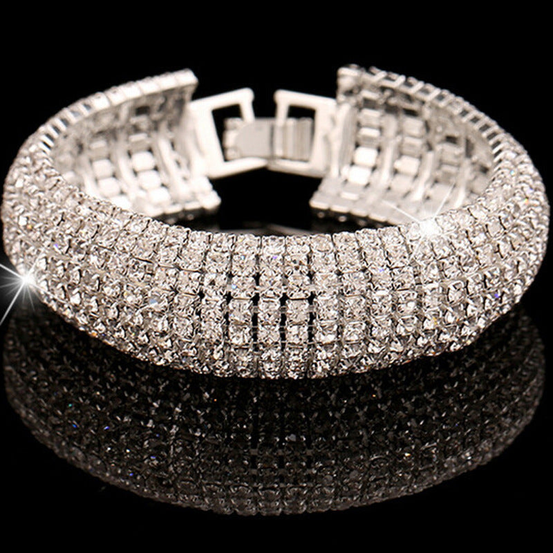Wholesale 7 Rows Radian Diamond Bracelet
